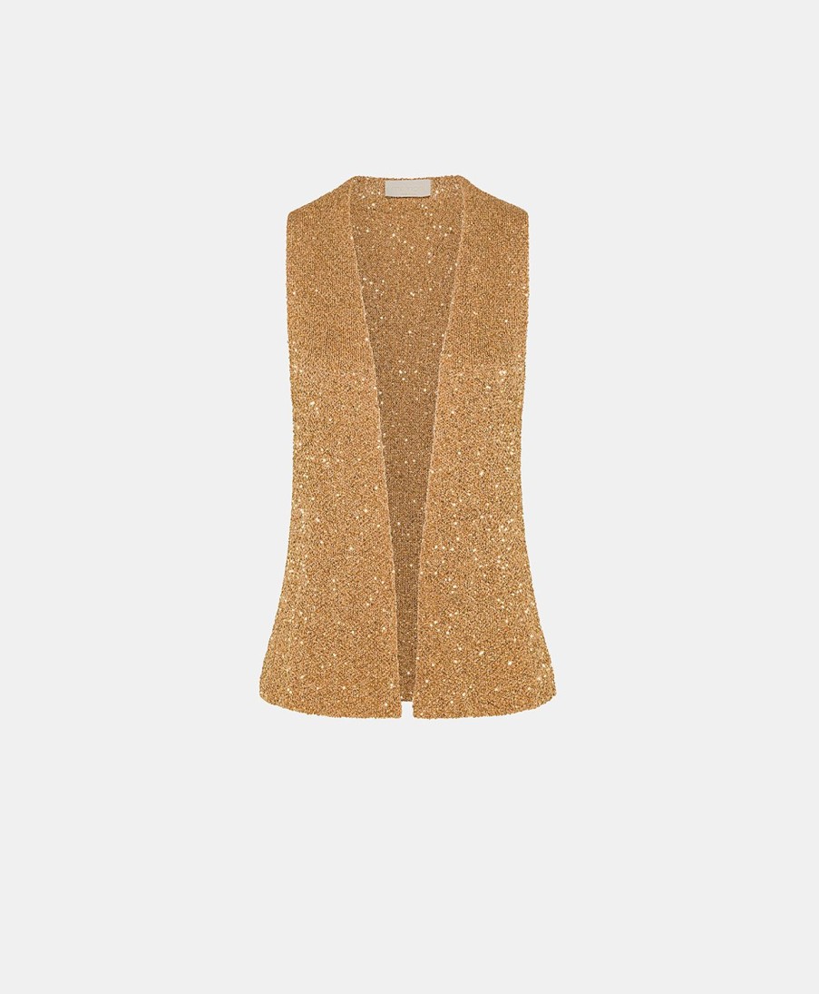 Momoni Adrien Vest Met Pailletten - Brons