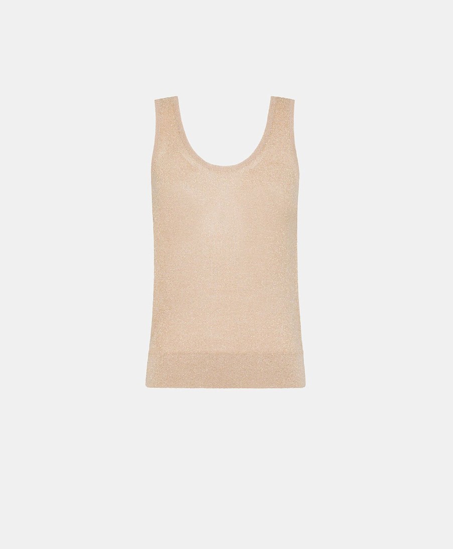Momoni Liccia Parelachtige Lurex Trui - Poeder