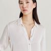 Momoni Meudon Effen Zijden Overhemd - Creme