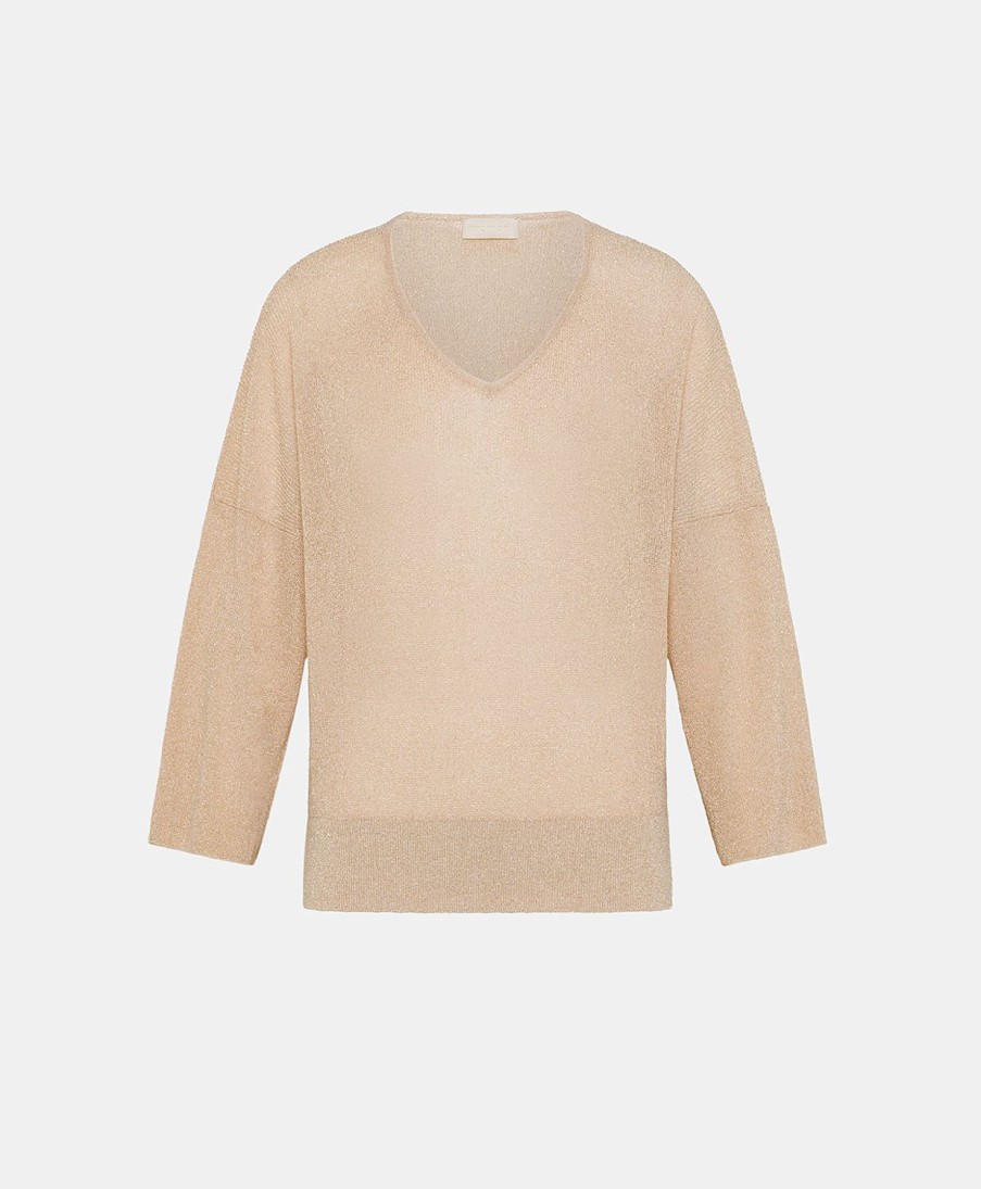 Momoni Fresno Pearled Lurex Vest - Poeder
