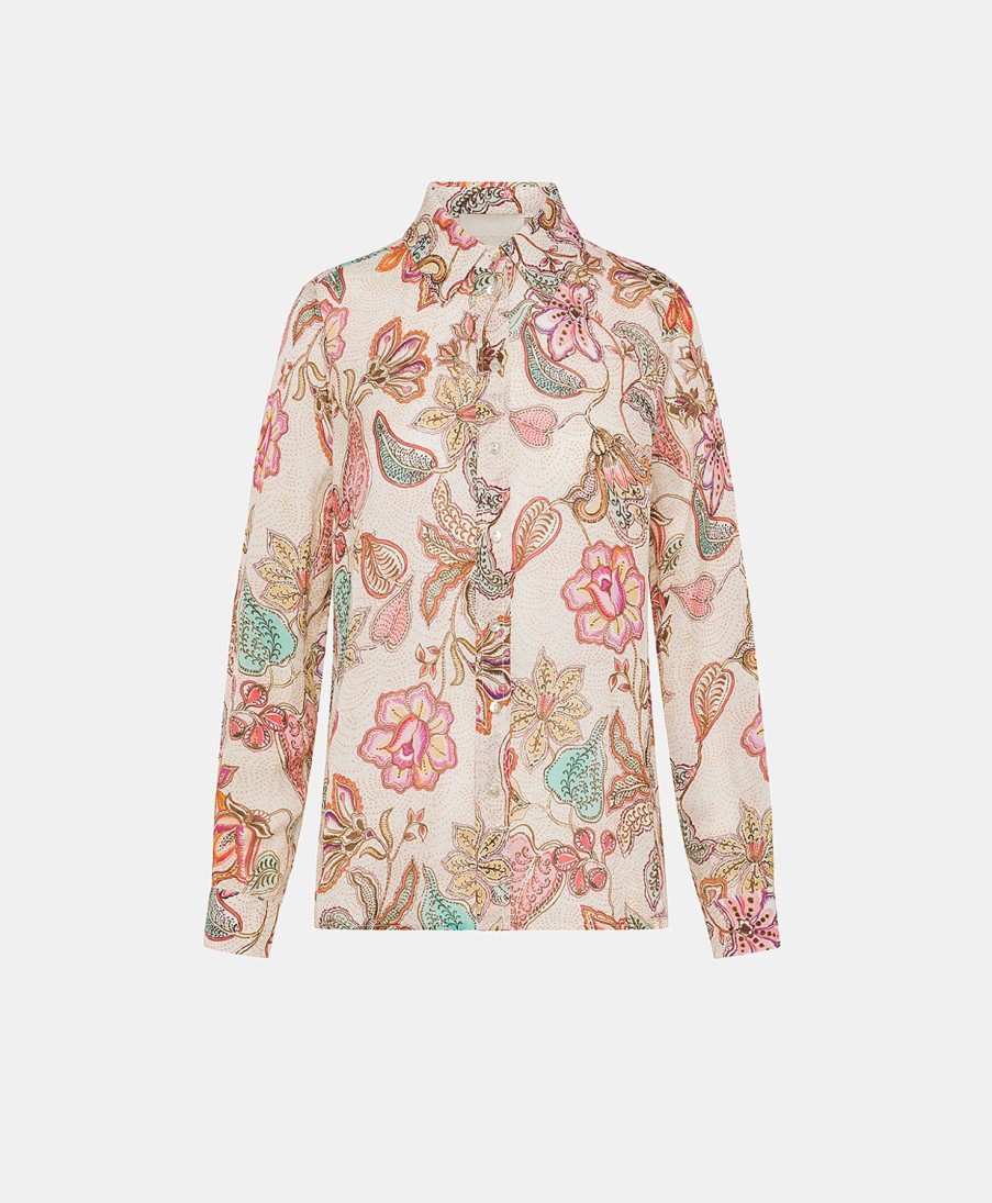 Momoni Extreem Overhemd Van Viscose-Linnen - Veelkleurig Roze
