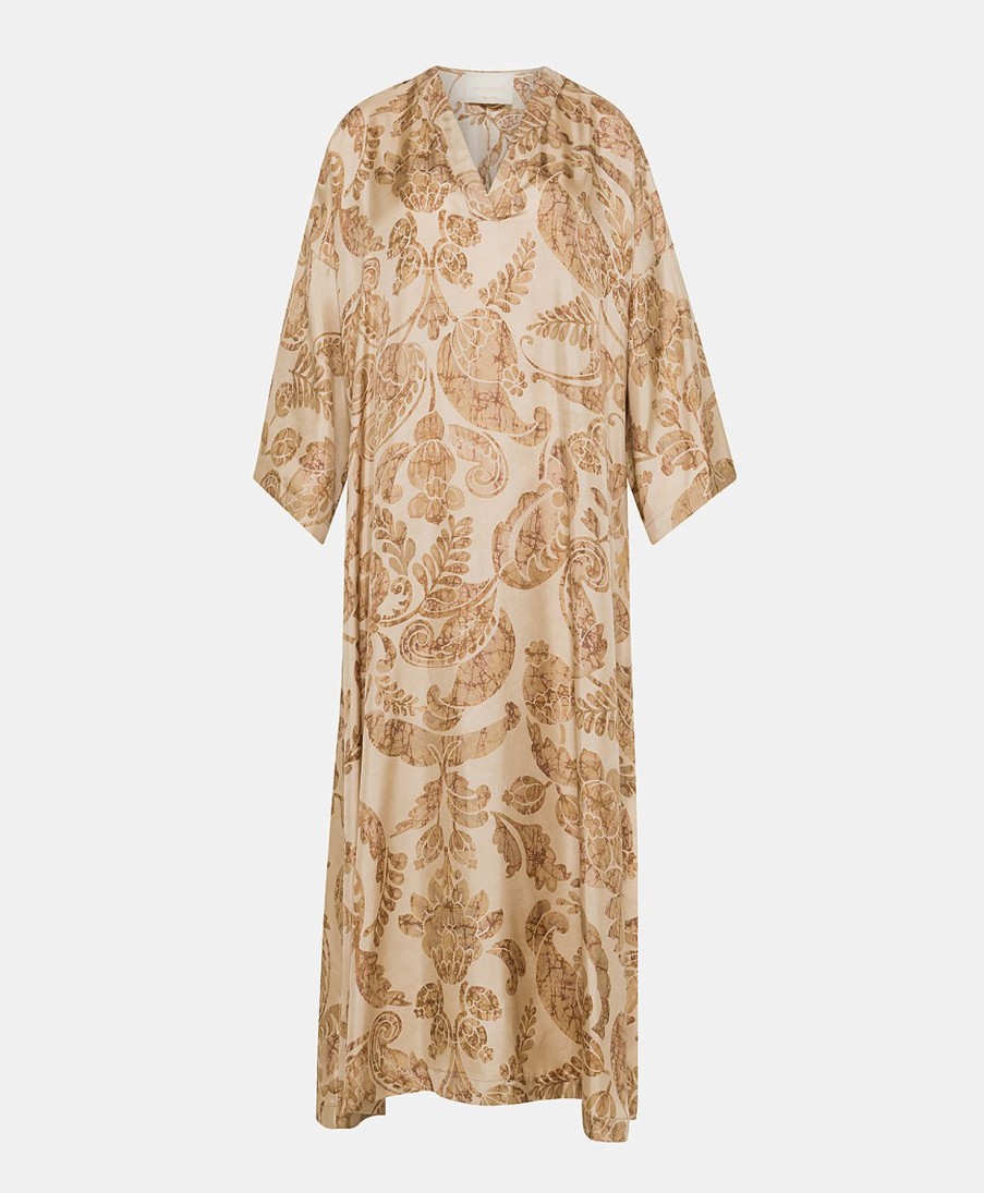 Momoni Faro Zijden Twill Jurk - Veelkleurig Poeder