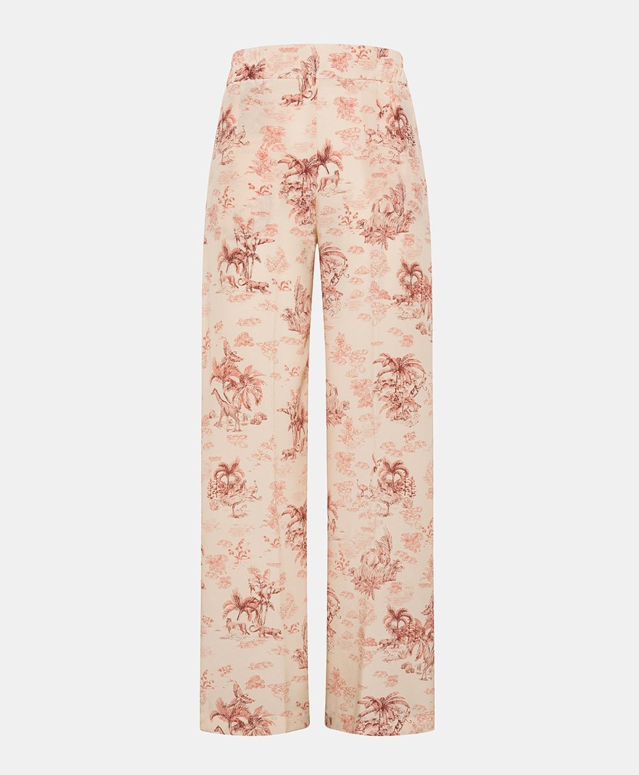 Momoni Baccarat Crepe De Chine Broek - Roze/Zwarte Kers